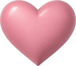 3-dimensionellt rosa hjärta.
